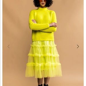 Dressed in Lala • Sweater/Tutu Dress • Neon Green • Worn once • Large